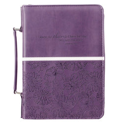 Bible Cover - Trendy Luxleather, Purple, Medium