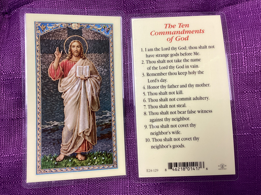 Ten Commandments Prayer Card