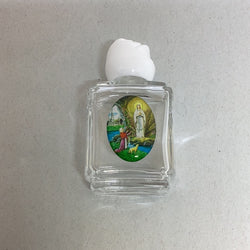 Glass Holy Water Bottle - Our Lady of Lourdes 1/2 oz