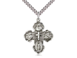 5-Way Sterling Silver Medal with 24” Chain