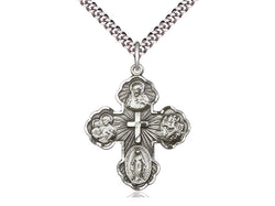 5-Way Sterling Silver Medal with 24” Chain