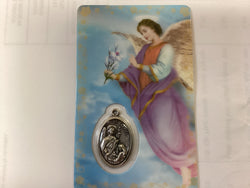 Saint Gabriel Archangel Laminated Prayer Card With Medal