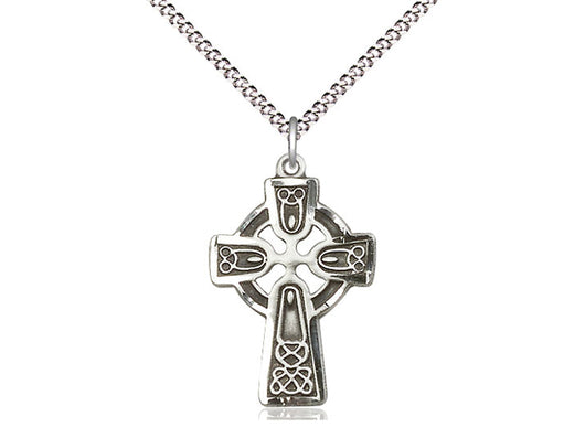 Small Celtic Cross Sterling Silver Medal with 18” Chain