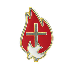 Confirmation Flame/White Dove Confirmation Lapel Pin