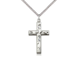 Engraved Cross Sterling Silver with 18” Chain