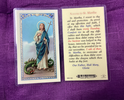 Saint Martha Novena Prayer Card