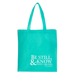 Tote Bag - Teal “Be Still & Know that I am God” - Psalm 46:10
