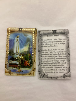 Fatima Prayer Card