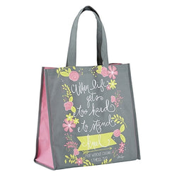Tote Bag - Gray “When Life Gets too Hard to Stand, Kneel” 1 Thess. 5:17