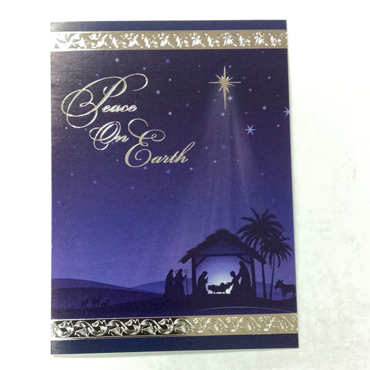 Christmas Greeting Card - Peace on Earth - Single Cardm