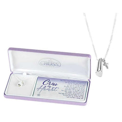 Cross My Heart Necklace - Silver Plated with 18 inch Chain