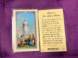 Our Lady of Fatima Prayer Card