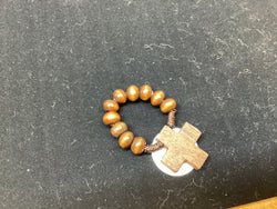 Brown Wood Rosary Ring