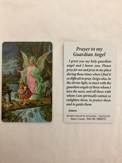 Prayer to My Guardian Angel Card