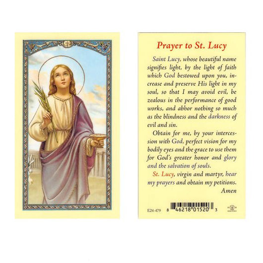 Saint Lucy  Prayer Card