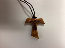 Tau Cross Olive Wood St. Francis Image