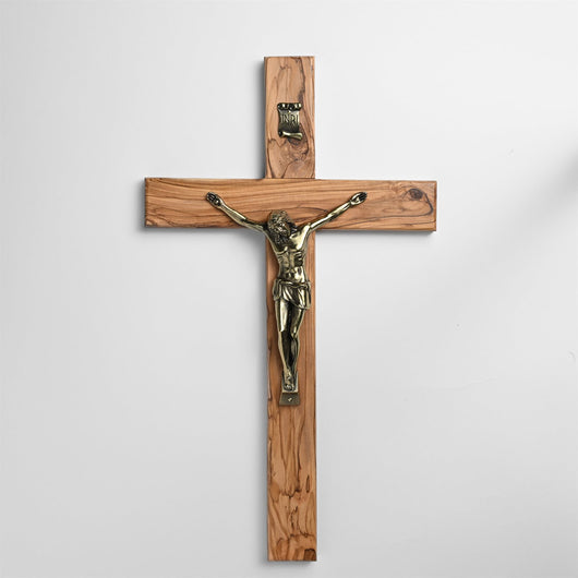 Crucifix Olive Wood Bronze 15”