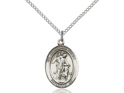 Guardian Angel Sterling, Oval Medal with 18” Chain