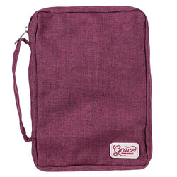 Bible Cover - Grace Upon Grace, Large, Plum