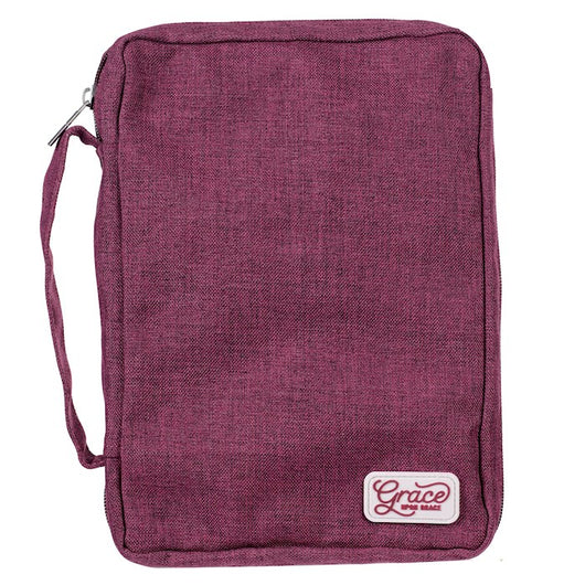 Bible Cover - Grace Upon Grace, Large, Plum
