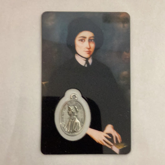 Saint Elizabeth Ann Seton Prayer Card with Medal