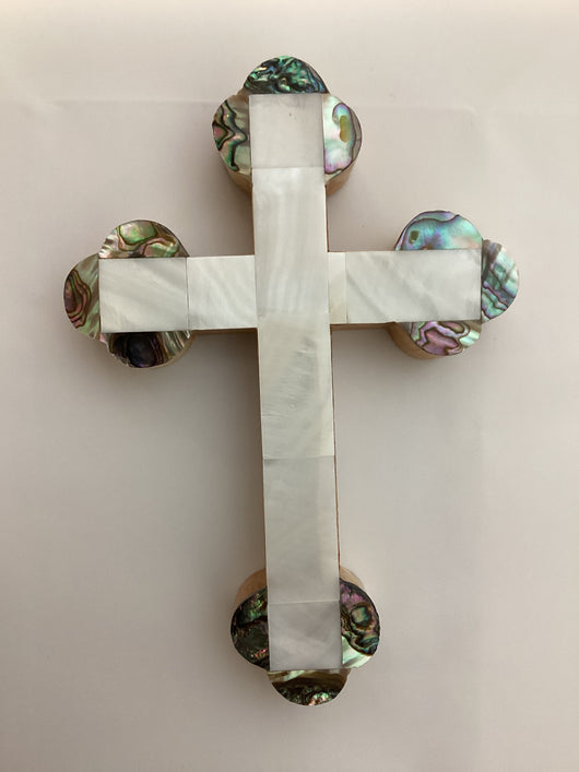 Cross Olive wood - Mother of Pearl