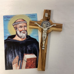 St. Benedict Crucifix- 6.25”, Olive Wood