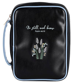 Bible Cover - Be Still and Know, Black, Xlarge