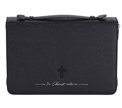 Bible Cover - In Christ Alone, Cross Black, XXlarge