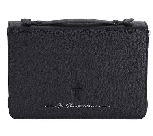 Bible Cover - In Christ Alone, Cross Black, XXlarge