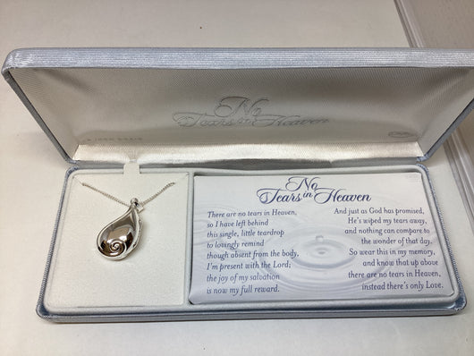 No Tears in Heaven Silver Plated Locket With Chain