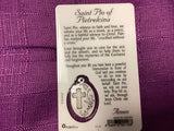 Saint Padre Pio of Pietrelcina Prayer Card with Embossed Medal