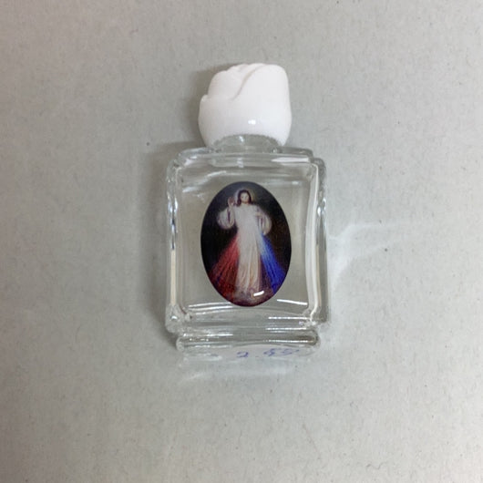 Glass Holy Water Bottle - Divine Mercy 1/2 oz