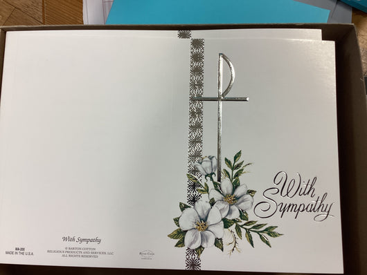 With Sympathy Mass Card box of 100
