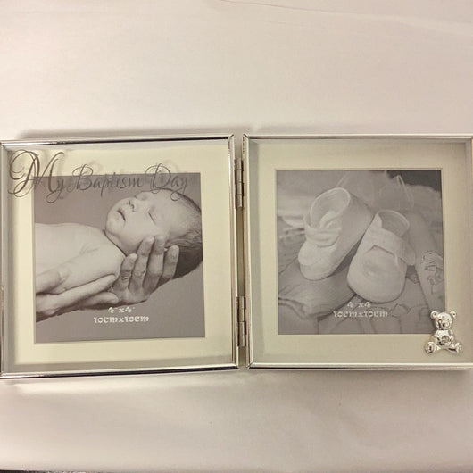 Baptism Double Frame for 4” x 4” Photos