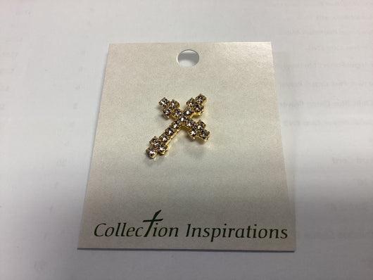 Crystal Cross Lapel Pin