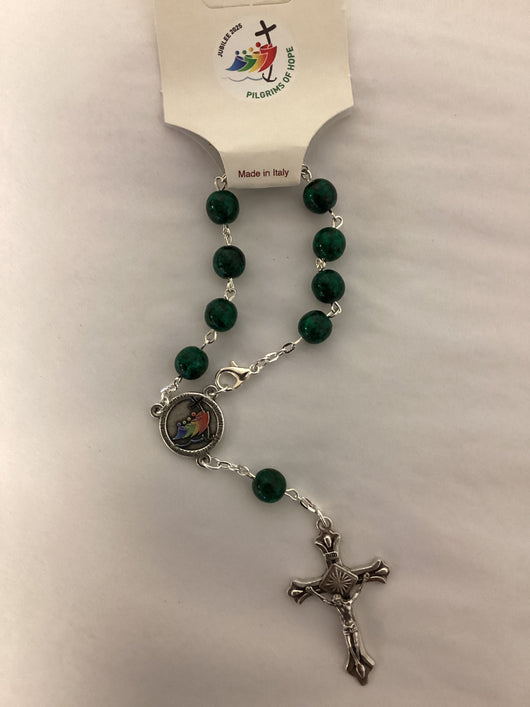 Jubilee 2025 - Pilgrims of Hope Green Car Decade Rosary