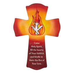 Confirmation Icon Cross with Picture of the Holy Spirit and a Prayer