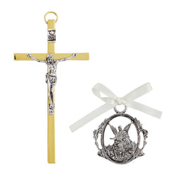 Crucifix With Guardian Angel Medal