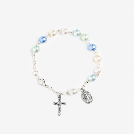 Multicolored Pearl Rosary Bracelet