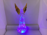 Plastic Light Up 12” Angel with Gold Wings and Swirling Glitter