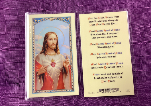 Sacred Heart of Jesus Consecration Prayer Card