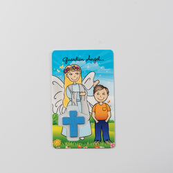 Protect Me Guardian Angel Boy with Embedded Cross