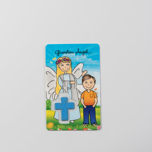 Protect Me Guardian Angel Boy with Embedded Cross