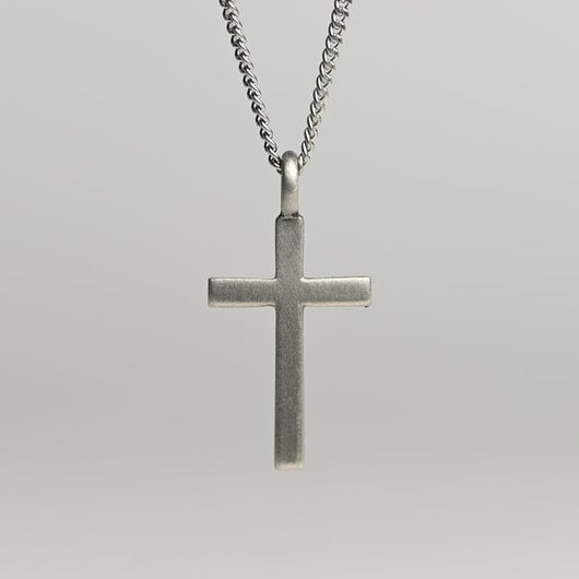 Plain Pewter Cross with Chain