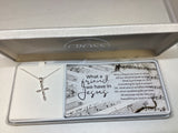 Necklace What a Friend We Have in Jesus With Petal Cross
