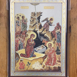 Nativity Icon - large, Gold & Silver Foil