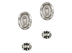 Miraculous Medal Sterling Silver Earrings