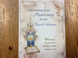 Celebrating your Anniversary in the Lord’s Service