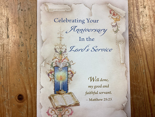 Celebrating your Anniversary in the Lord’s Service